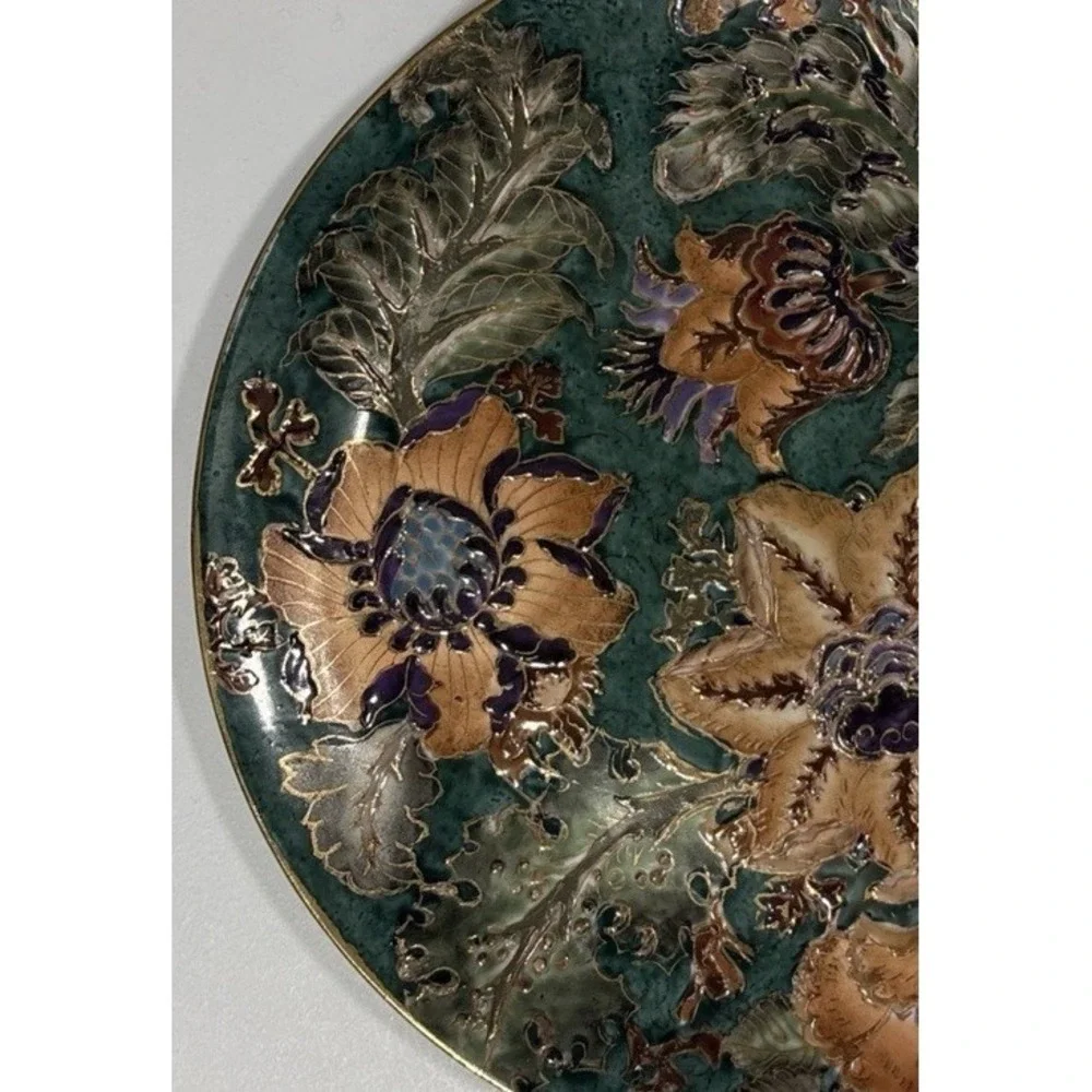 Vintage‎ Toyo Trading Co Cloisonne Style Floral Decorative Plate 10.25